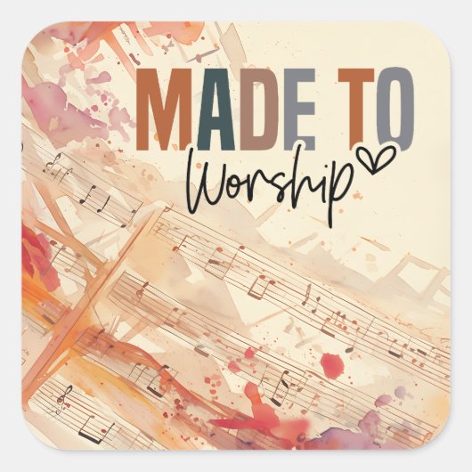 Sticker Carré Citation chrétienne inspirée faite pour le culte (Devant)