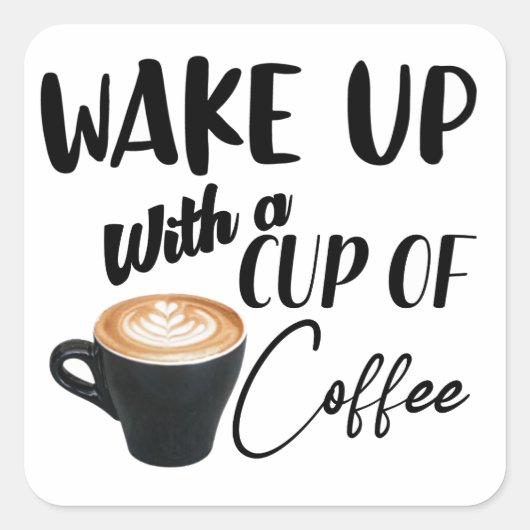 Sticker Carré citation de café (Devant)