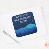 Sticker Carré Citation de Camping & Stargazing Nature - Pourquoi (Enveloppe)