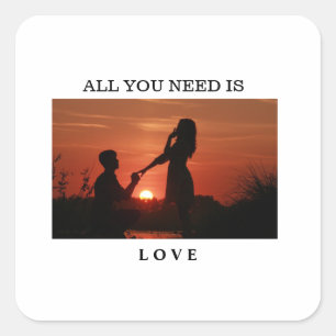 Sticker Carré Citation de couple pour anniversaire de mariage :