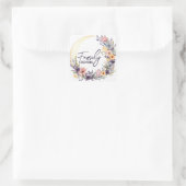 Sticker Carré Citation De Famille Dans Wreath Boho (Sac)