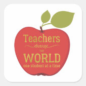 Sticker Carré Citation de l'écriture d'or du professeur d'école  (Devant)