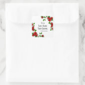 Sticker Carré Citation de Saint-Thérèse Rose Rouge (Sac)