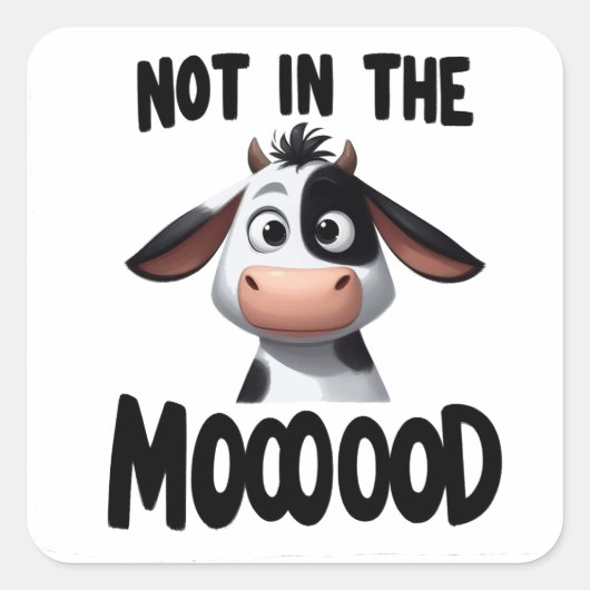 Sticker Carré Citation de vache "Pas dans le lait" (Devant)