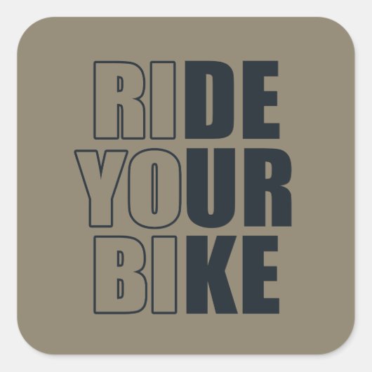 Sticker Carré Citation de VTT motivationnelle - Cyclisme drôle (Devant)