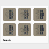 Sticker Carré Citation de VTT motivationnelle - Cyclisme drôle (Feuille)