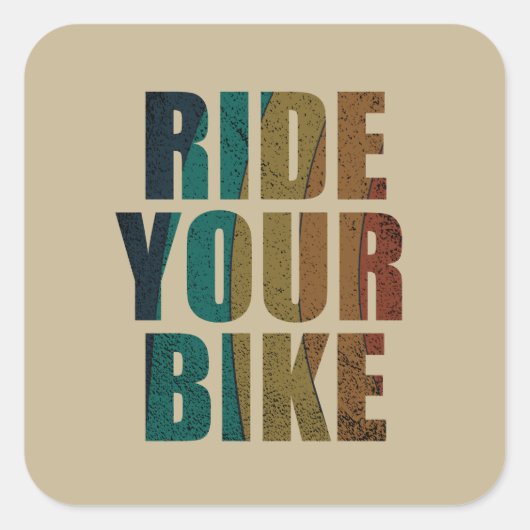 Sticker Carré Citation de VTT motivationnelle - Cyclisme drôle (Devant)