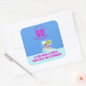 Sticker Carré Citation drôle de 60ème anniversaire (Enveloppe)