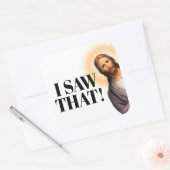 Sticker Carré Citation Drôle De Jésus - J'Ai Vu Ça (Enveloppe)