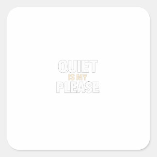 Sticker Carré Citation drôle d'introverti minimaliste 'Silence s
