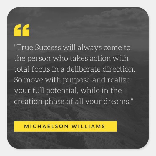 Sticker Carré Citation FloState Design de Michaelson Williams (Devant)