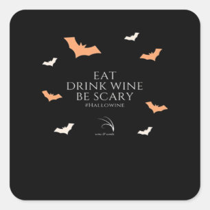 Sticker Carré Citation Hallowine Halloween Manger Boire