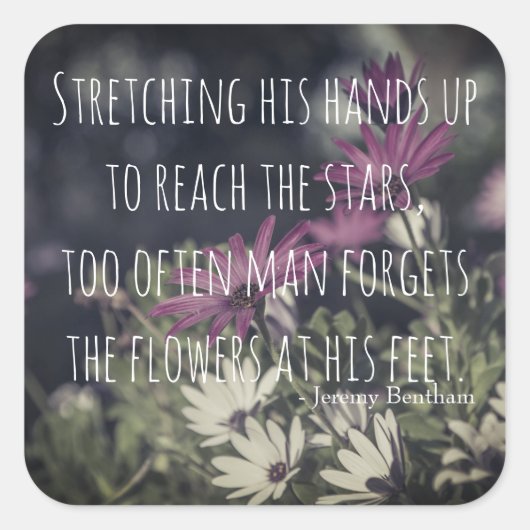 Sticker Carré Citation Inspirant Jeremy Bentham (Devant)