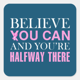 Sticker Carré Citation inspirante Sensibilisation au cancer du s