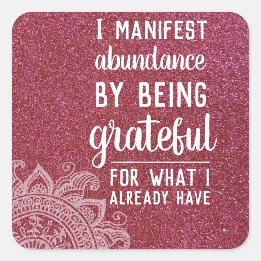 Sticker Carré Citation inspirationnelle Loi de motivation de l'a (Devant)