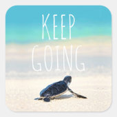 Sticker Carré Citation Motivationnelle Continuer à aller Turtle  (Devant)