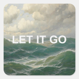 Sticker Carré Citation motivationnelle + Peinture de paysage mar