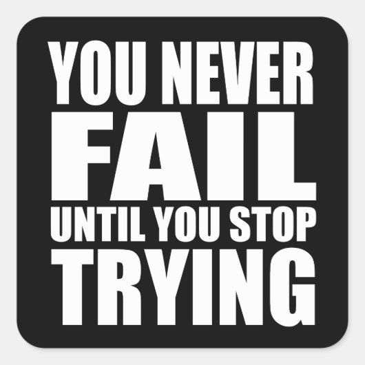 Sticker Carré Citation motivationnelle réussie (Devant)