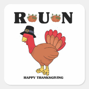 Sticker Carré Citations amusantes de Thanksgiving