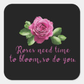 Sticker Carré Citations amusantes sur les roses et l'amour (Devant)