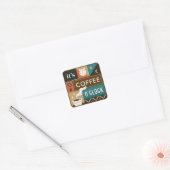 Sticker Carré Citations de café coloré (Enveloppe)