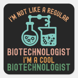 Sticker Carré Citations sur la biotechnologie, Étudiant en biote