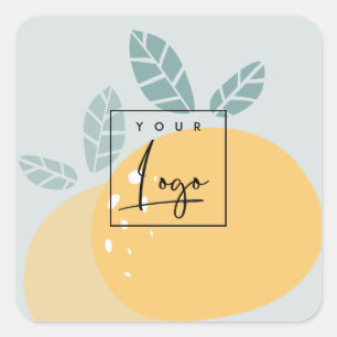 Sticker Carré Citron bleu vert Abstrait Gras Fruité Agrumes Logo