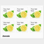 Sticker Carré Citron et citron vert (Feuille)