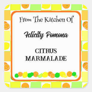 Sticker Carré Citron, Lime et Oranges Agrumes Comestibles Modifi