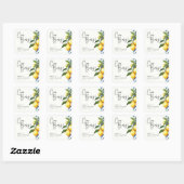 Sticker Carré Citron Positano Baby shower italien (Feuille)