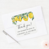 Sticker Carré Citrons et verdure d'autocollant de faveur de (Enveloppe)