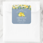 Sticker Carré Citrons floraux Dusty Blue Limoncello Mariage (Sac)