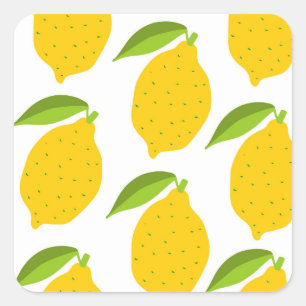 Sticker Carré citrons jaunes, motif artistique sans soudure.