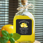 Sticker Carré Citrons Mariage Merci Limoncello Black<br><div class="desc">Stickers Merci Mariage Limoncello fabriqués maison citrons à l'aquarelle élégant</div>