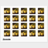 Sticker Carré citrons sur bois (Feuille)