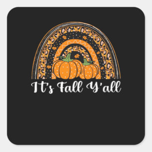 Sticker Carré Citrouille C’est l’automne Vous êtes heureux l’aut
