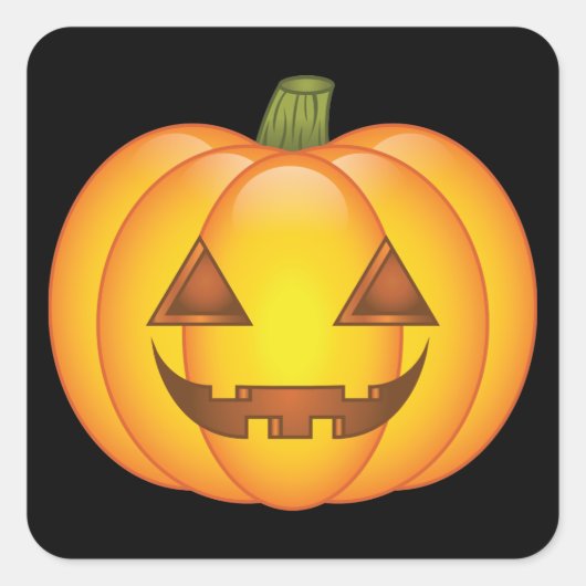 Sticker Carré Citrouille de Halloween de dessin animé mignon Jac (Devant)
