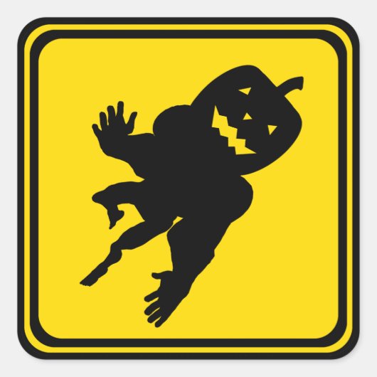 Sticker Carré Citrouille devant ! (Devant)
