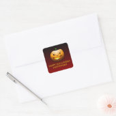 Sticker Carré Citrouille d'Halloween Jack-o-Lantern (Enveloppe)