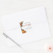 Sticker Carré Citrouille et Feuilles lumineux d'automne | Chute  (Enveloppe)