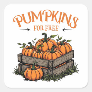 Sticker Carré Citrouille Gratuit - Les Amateurs D'Automne