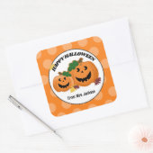 Sticker Carré Citrouille Jack O' Lantern Automne Halloween Favor (Enveloppe)