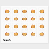 Sticker Carré Citrouille Jack O Lantern pour Halloween (Feuille)