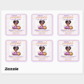 Sticker Carré Citrouille le plus Cutest dans le Patch Afro Baby (Feuille)