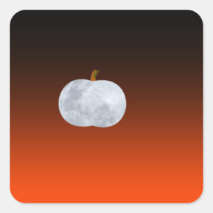 Sticker Carré Citrouille Moon