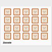 Sticker Carré Citrouille Orange Bordure Simple Mariage de automn (Feuille)