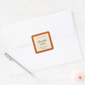 Sticker Carré Citrouille Orange Bordure Simple Mariage de automn (Enveloppe)