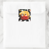 STICKER CARRÉ CITROUILLE SUN (Sac)