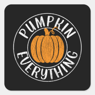 Sticker Carré Citrouille Tout Thanksgiving Famille Enfant Citrou