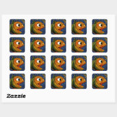 Sticker Carré Citrouille vintage (Feuille)